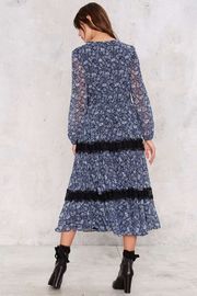 Lace maxi dress printed long sleeve muslim evening dress