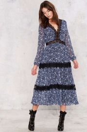 Lace maxi dress printed long sleeve muslim evening dress