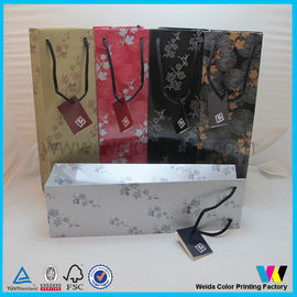Offset Printing Wine packaging 110gsm art paper bag with white cotton rope