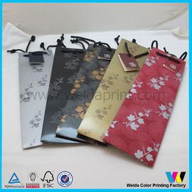 Offset Printing Wine packaging 110gsm art paper bag with white cotton rope